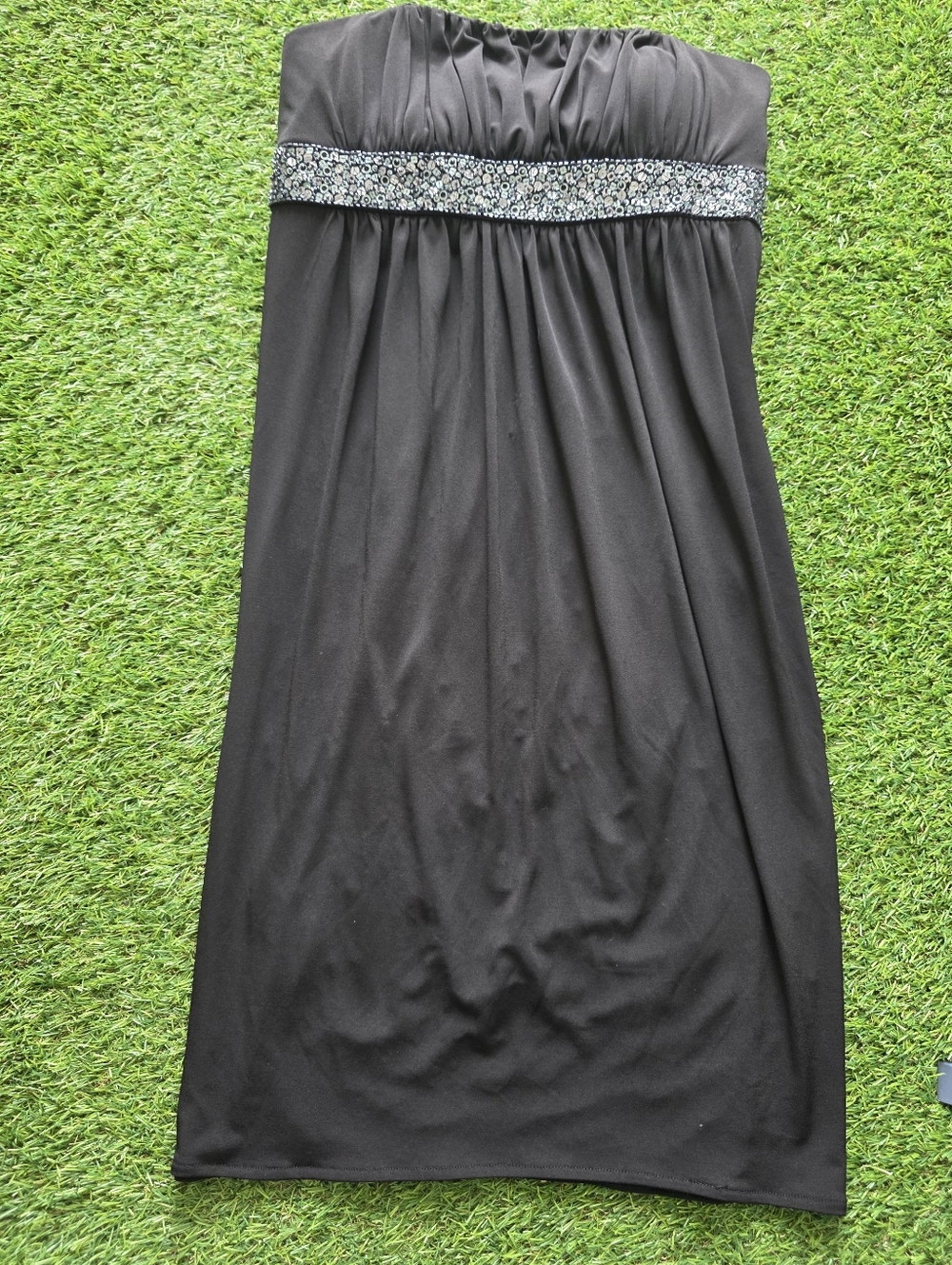 Maggy London Black Strapless Dress Size 4 Beaded Empire Waist Cocktail Party NWT
